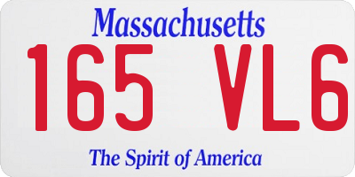 MA license plate 165VL6