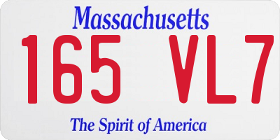 MA license plate 165VL7