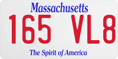 MA license plate 165VL8