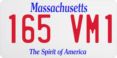MA license plate 165VM1