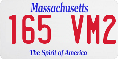 MA license plate 165VM2