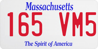 MA license plate 165VM5