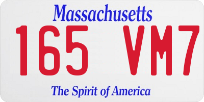 MA license plate 165VM7