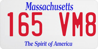 MA license plate 165VM8