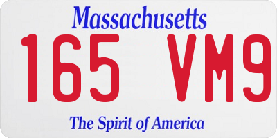 MA license plate 165VM9