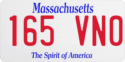 MA license plate 165VN0