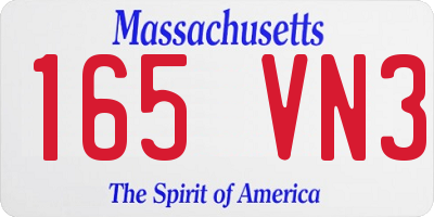 MA license plate 165VN3