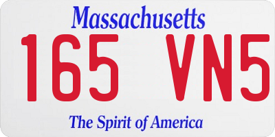 MA license plate 165VN5