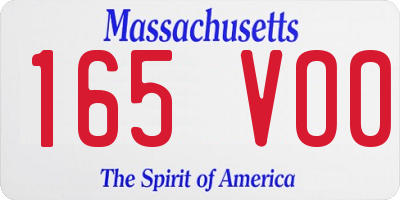 MA license plate 165VO0