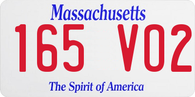 MA license plate 165VO2