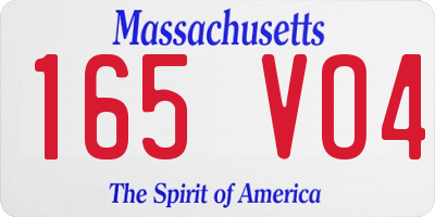 MA license plate 165VO4