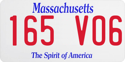 MA license plate 165VO6