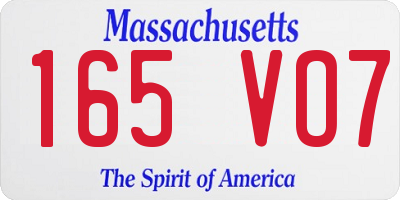 MA license plate 165VO7