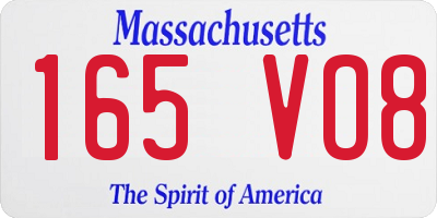 MA license plate 165VO8