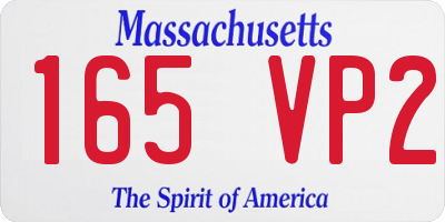 MA license plate 165VP2