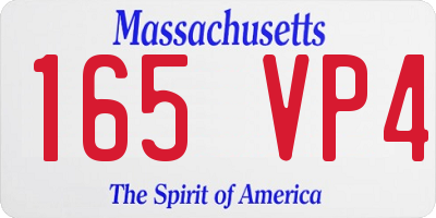 MA license plate 165VP4