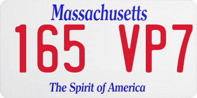MA license plate 165VP7