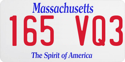 MA license plate 165VQ3