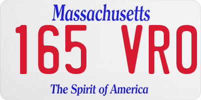 MA license plate 165VR0