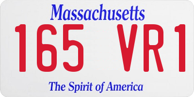MA license plate 165VR1