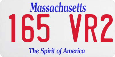 MA license plate 165VR2