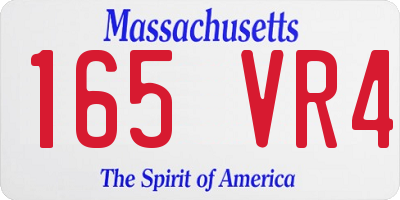 MA license plate 165VR4