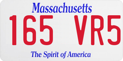 MA license plate 165VR5