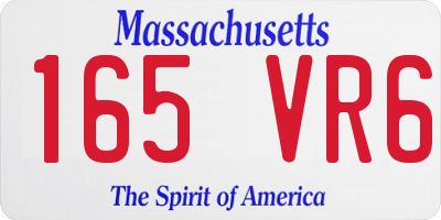 MA license plate 165VR6