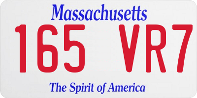 MA license plate 165VR7