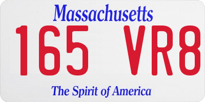 MA license plate 165VR8