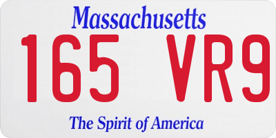 MA license plate 165VR9