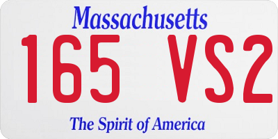 MA license plate 165VS2