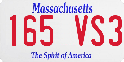 MA license plate 165VS3