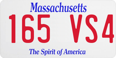 MA license plate 165VS4
