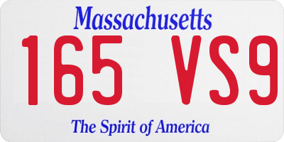 MA license plate 165VS9
