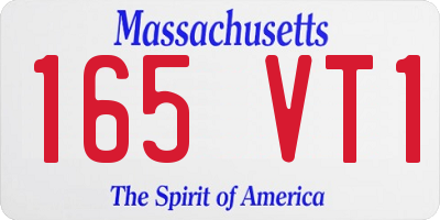 MA license plate 165VT1