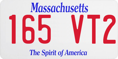 MA license plate 165VT2