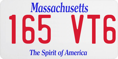 MA license plate 165VT6