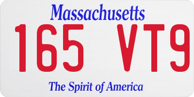 MA license plate 165VT9
