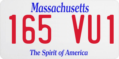 MA license plate 165VU1