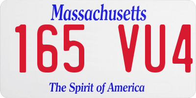 MA license plate 165VU4