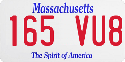 MA license plate 165VU8