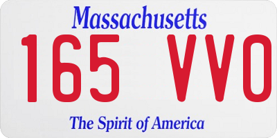 MA license plate 165VV0