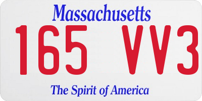 MA license plate 165VV3