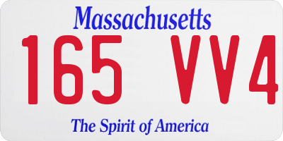 MA license plate 165VV4