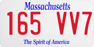 MA license plate 165VV7