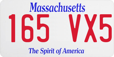 MA license plate 165VX5