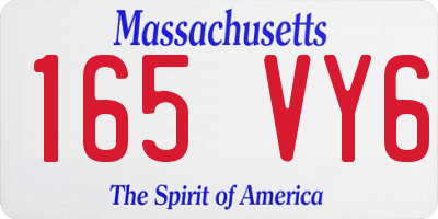 MA license plate 165VY6