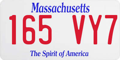 MA license plate 165VY7