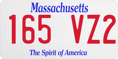 MA license plate 165VZ2